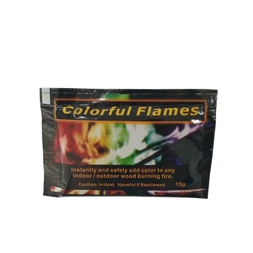 Mystical Fire Tricks Coloured Flames Bonfire Sachets Fireplace Pit Patio Toy Professional Magician Pyrotechnics Camping Supply