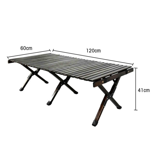 Folding Outdoor Table Camping Wooden Egg Roll Table Picnic Desk Garden Party Portable Table Travel Hiking Outdoor Furniture